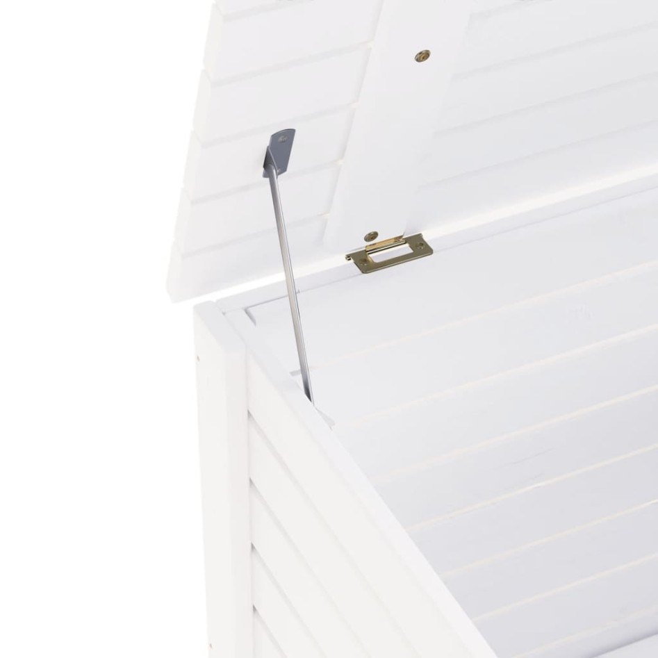 Caja de almacenaje y tapa RANA madera maciza blanca 60x49x54