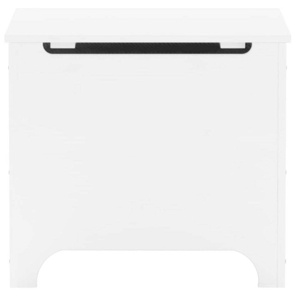 Caja de almacenaje y tapa RANA madera maciza blanca 60x49x54