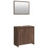 Set de muebles baño 2 pzas madera contrachapada marrón