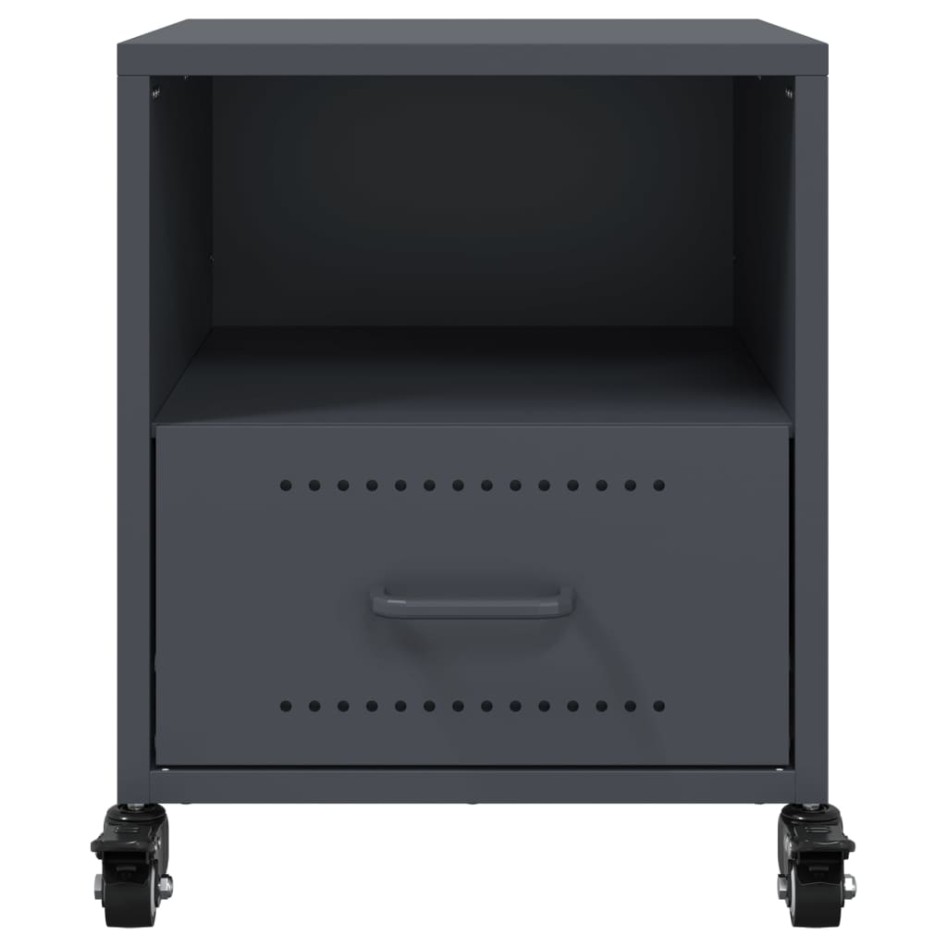 Mesitas de noche 2 unidades acero gris antracita 36x39x43,5