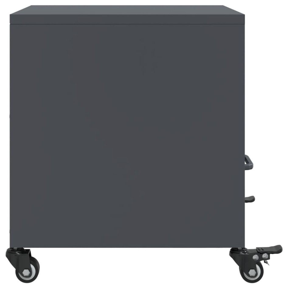 Mesitas de noche 2 unidades acero gris antracita 36x39x43,5