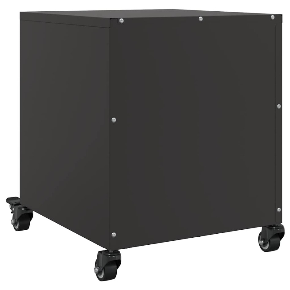 Mesita de noche acero negra 36x39x43,5