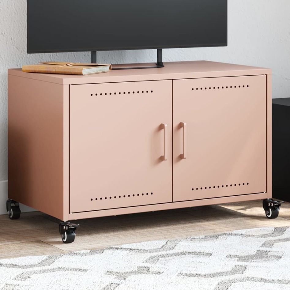 Mueble para TV acero laminado en frío rosa 68x39x43,5