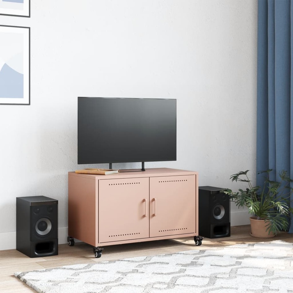 Mueble para TV acero laminado en frío rosa 68x39x43,5
