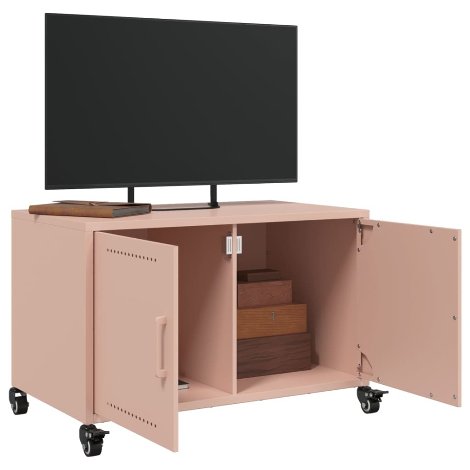 Mueble para TV acero laminado en frío rosa 68x39x43,5