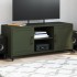 Mueble de TV de acero verde oliva 100,5x39x43,5