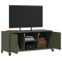 Mueble de TV de acero verde oliva 100,5x39x43,5