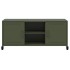 Mueble de TV de acero verde oliva 100,5x39x43,5