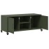 Mueble de TV de acero verde oliva 100,5x39x43,5