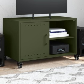 Mueble de TV de acero verde oliva 68x39x43,5