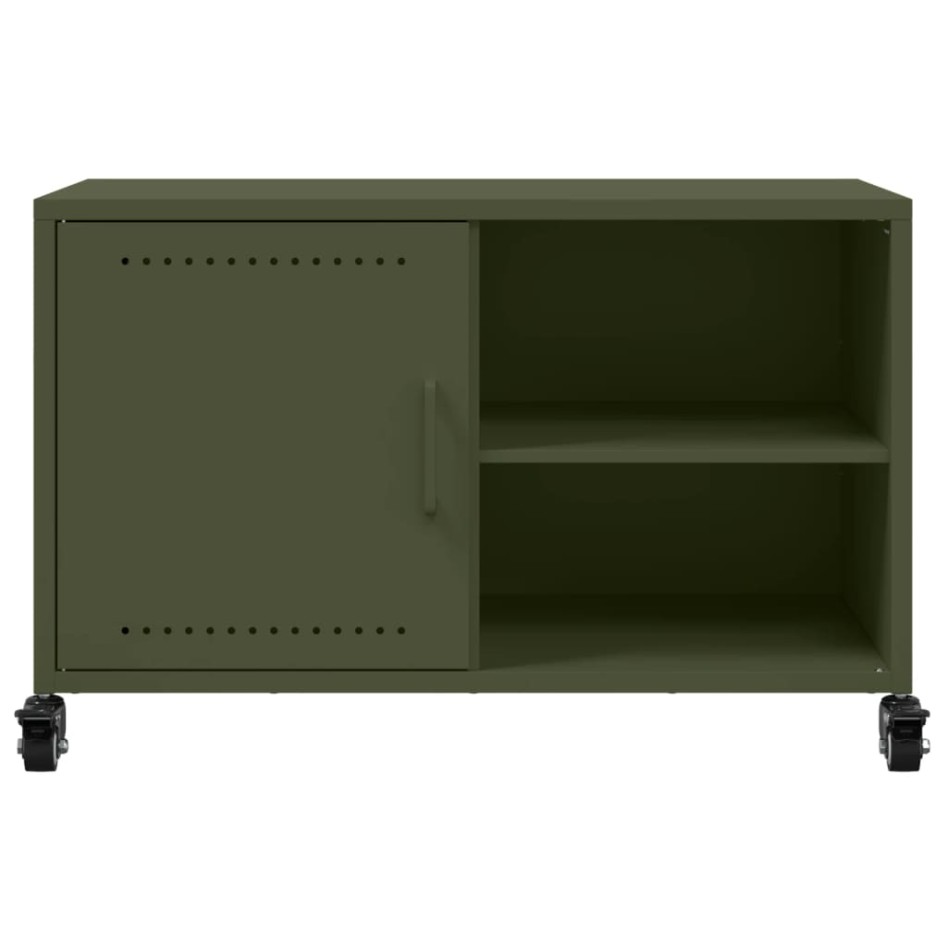 Mueble de TV de acero verde oliva 68x39x43,5