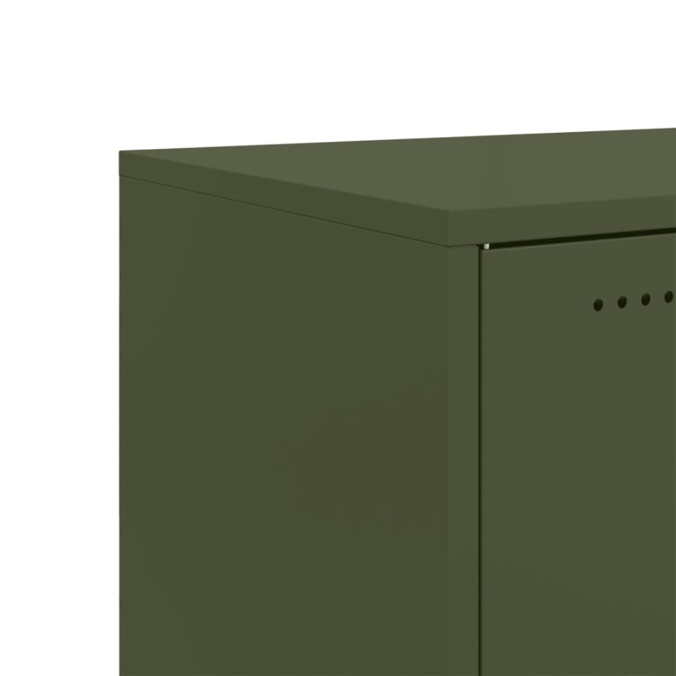 Mueble de TV de acero verde oliva 68x39x43,5