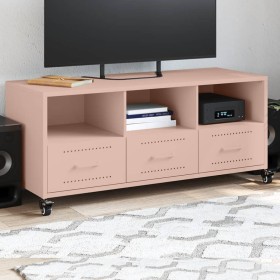 Mueble de TV acero rosa 100,5x39x43,5