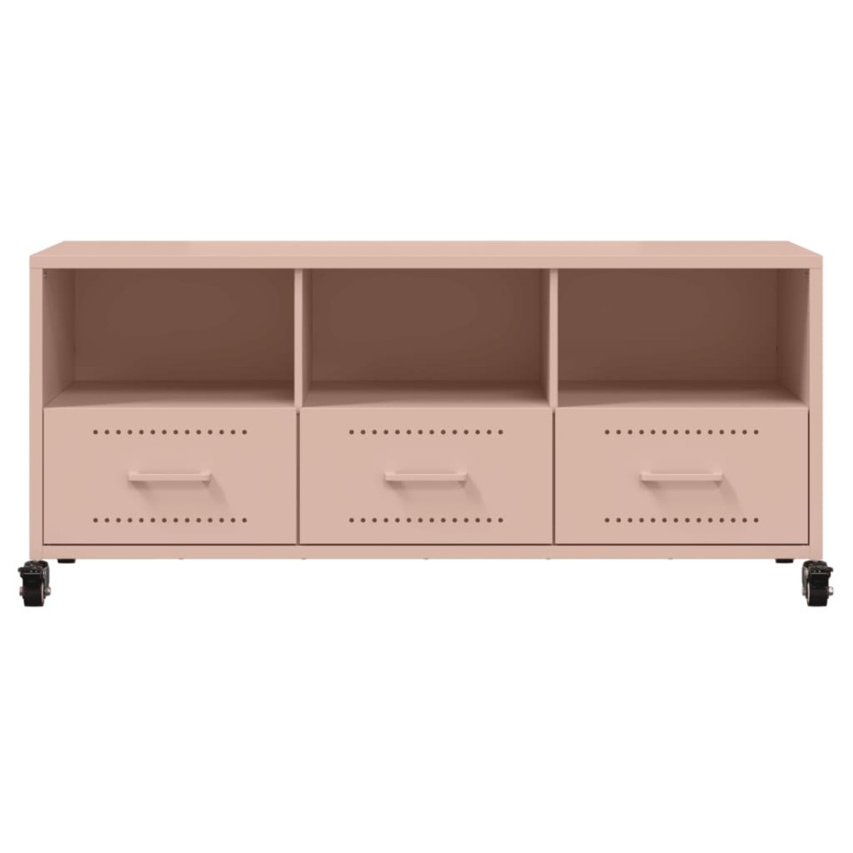 Mueble de TV acero rosa 100,5x39x43,5