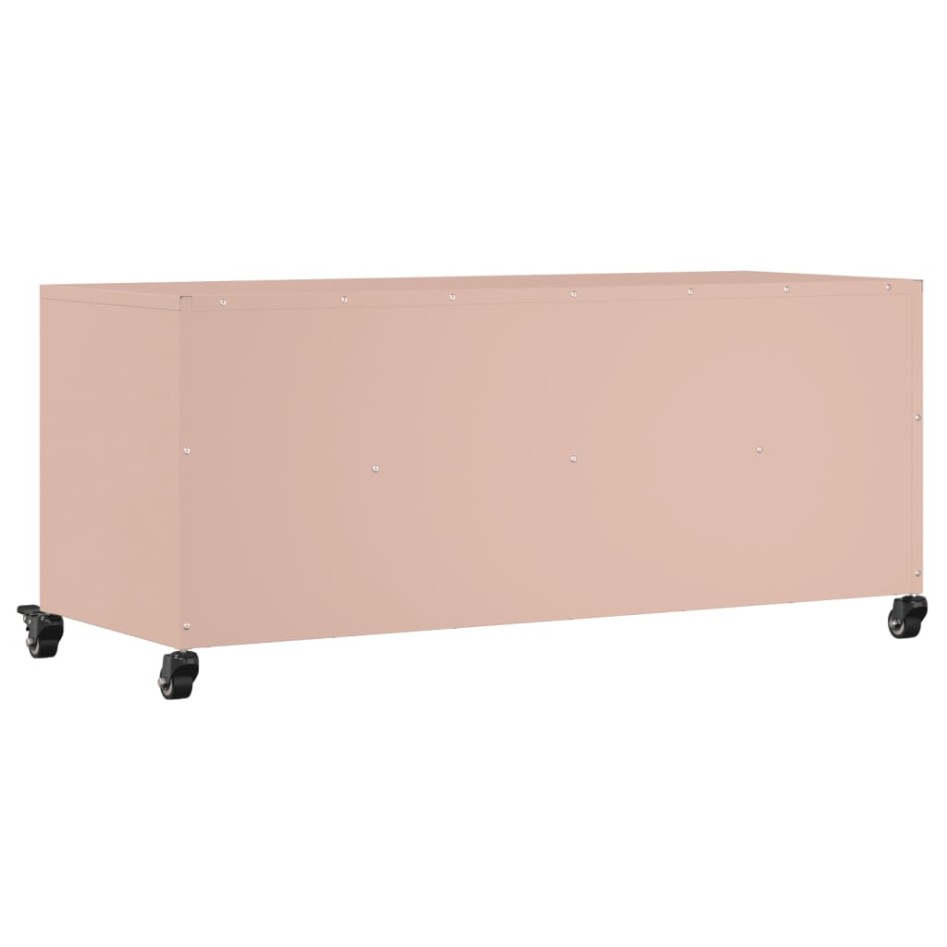 Mueble de TV acero rosa 100,5x39x43,5