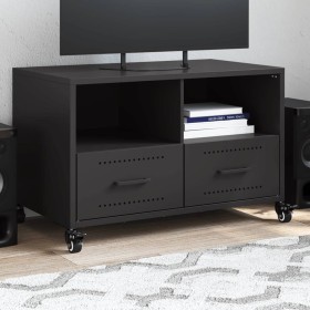 Mueble de TV acero negro 68x39x43,5