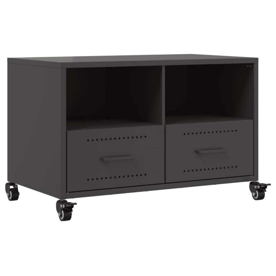 Mueble de TV acero negro 68x39x43,5