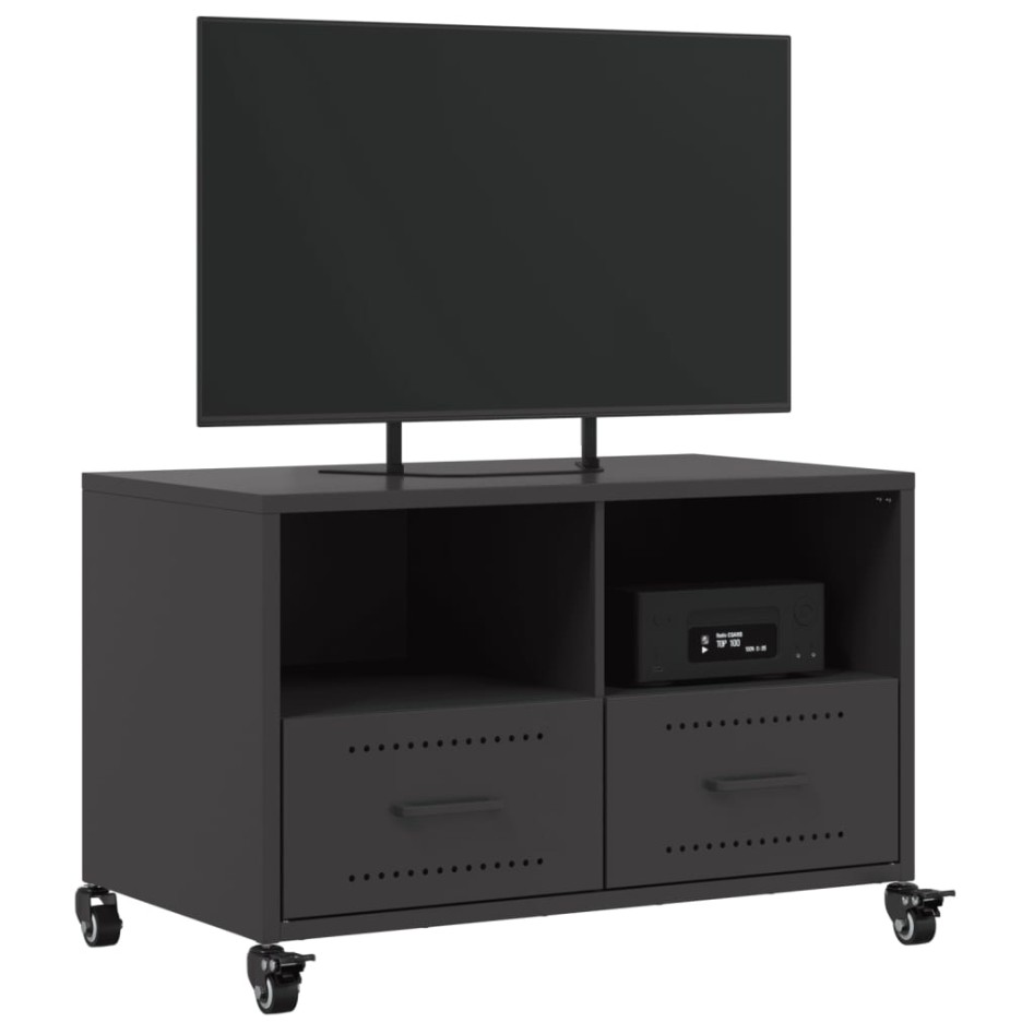Mueble de TV acero negro 68x39x43,5