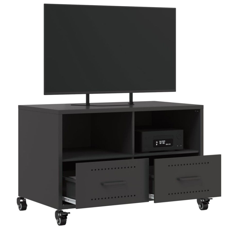 Mueble de TV acero negro 68x39x43,5