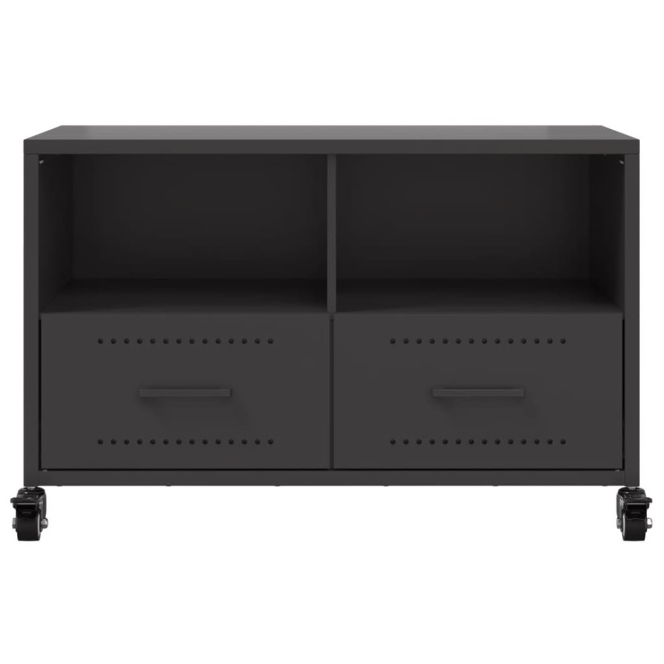 Mueble de TV acero negro 68x39x43,5