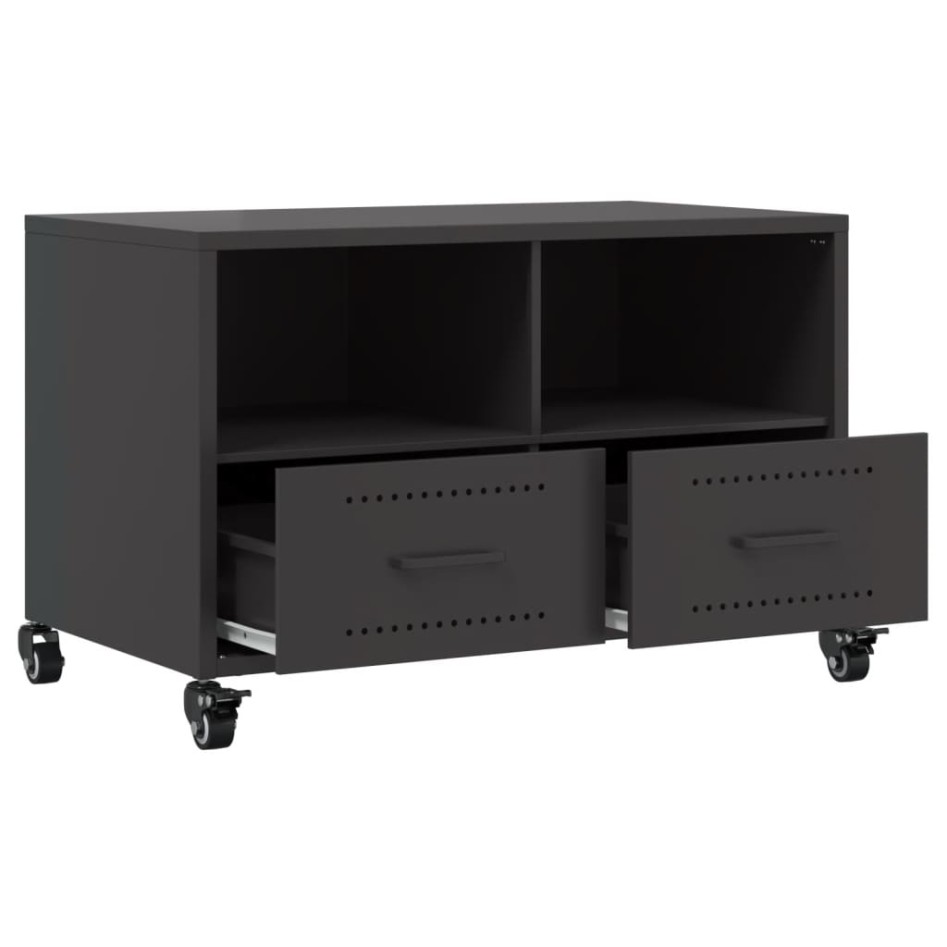 Mueble de TV acero negro 68x39x43,5