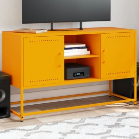 Mueble para TV de acero amarillo mostaza 100,5x39x60,5