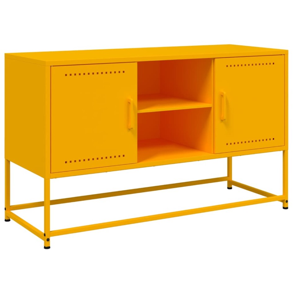 Mueble para TV de acero amarillo mostaza 100,5x39x60,5
