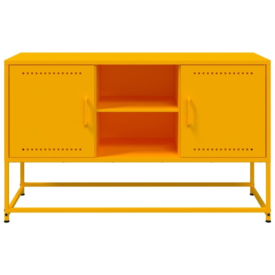 Mueble para TV de acero amarillo mostaza 100,5x39x60,5