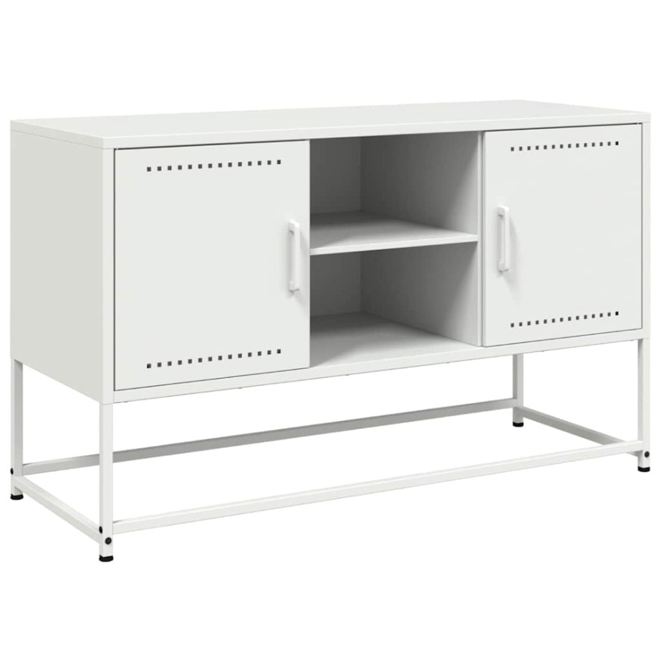 Mueble para TV de acero blanco 100,5x39x60,5