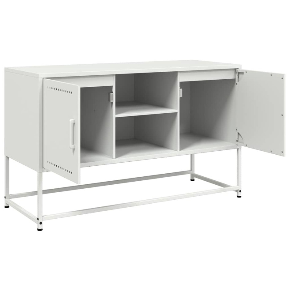 Mueble para TV de acero blanco 100,5x39x60,5