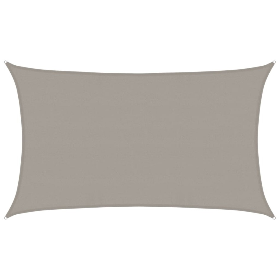 Toldo de vela rectangular HDPE gris claro 160 g/m² 5x8