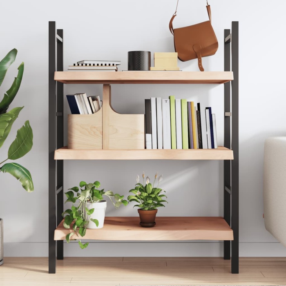 Estante de pared madera maciza roble sin tratar 80x60x(2-6)