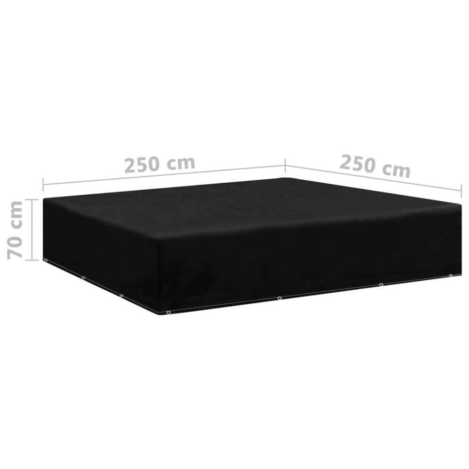 Fundas de muebles de jardín 2 uds 12 ojales 250x250x70