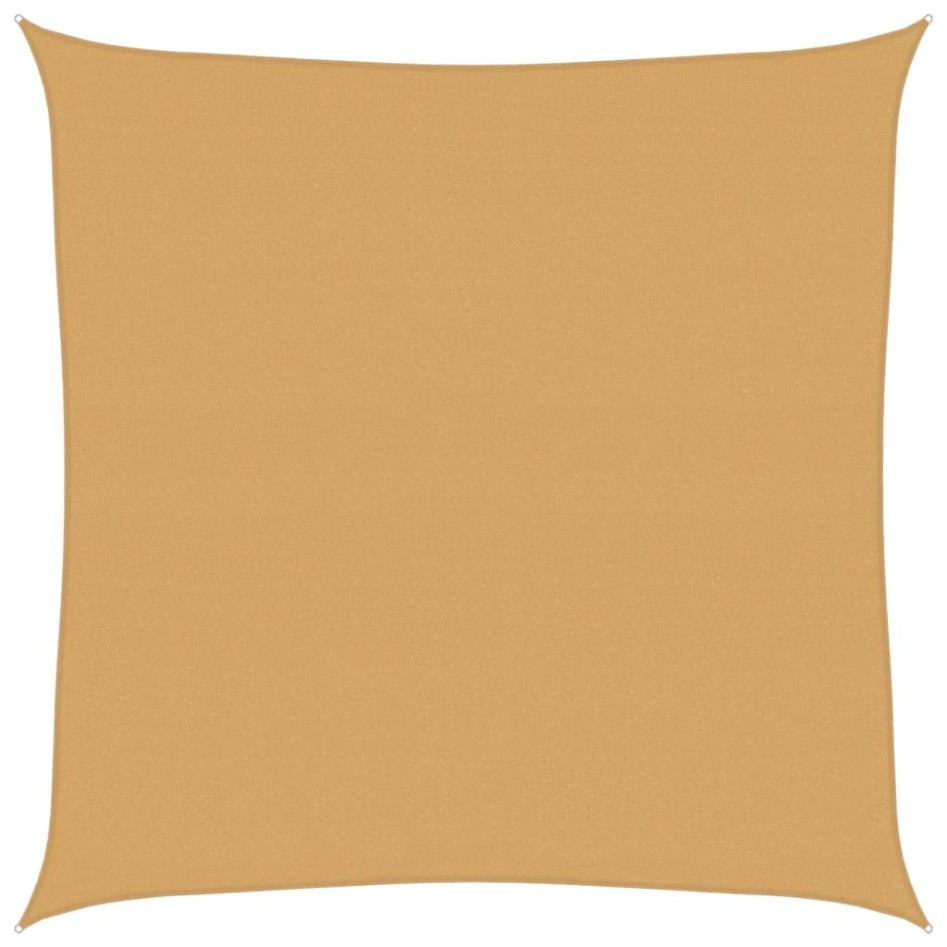 Toldo de vela cuadrado HDPE arena 160 g/m² 6x6