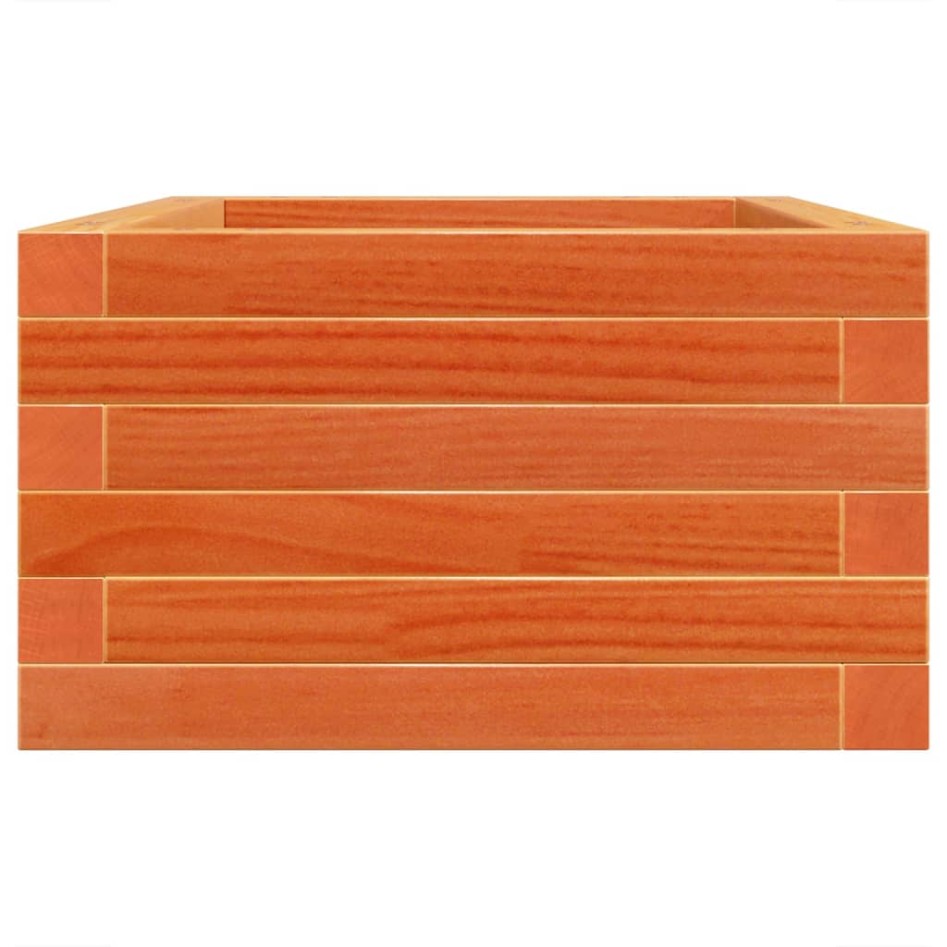 Jardinera de madera maciza pino marrón cera 70x40x23