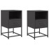 Mesitas de noche 2 uds acero negra 36x39x60,5