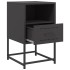 Mesitas de noche 2 uds acero negra 36x39x60,5