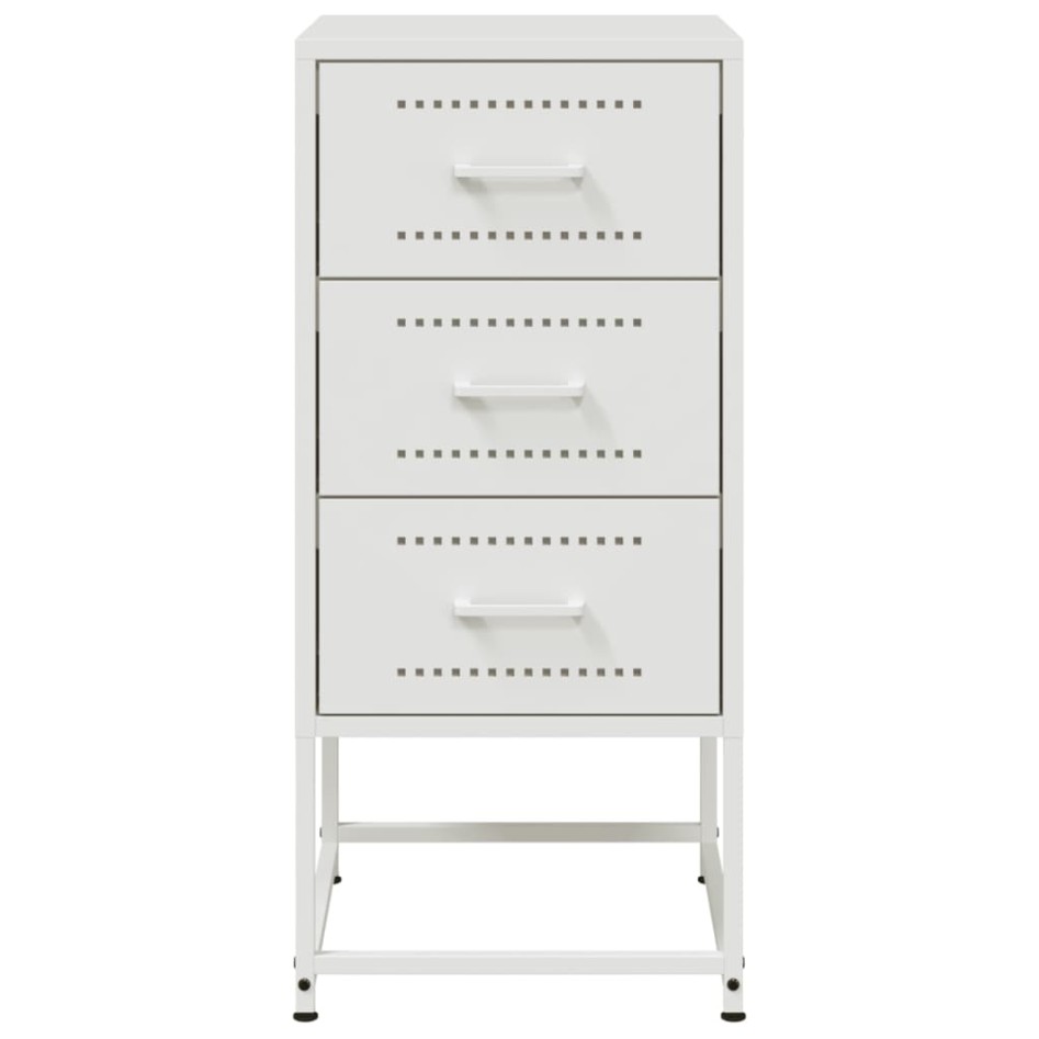 Mesita de noche acero blanco 36x39x78