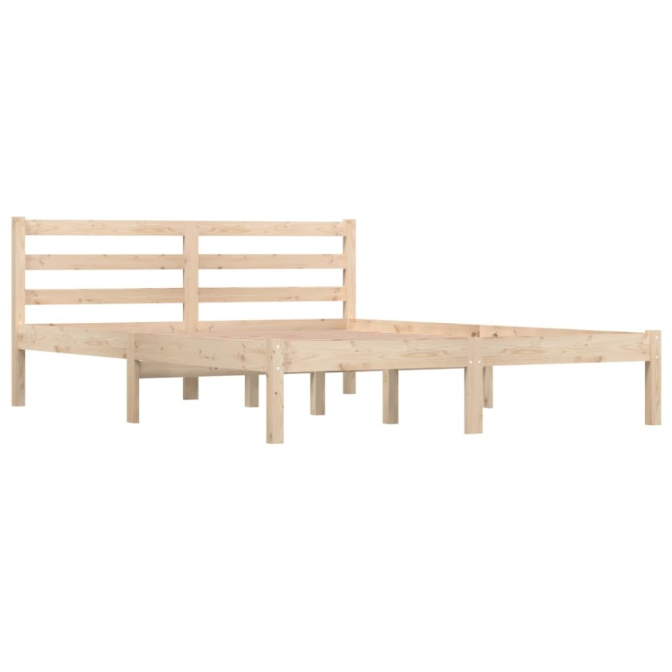 Estructura de cama sin colchón madera maciza pino 140x190