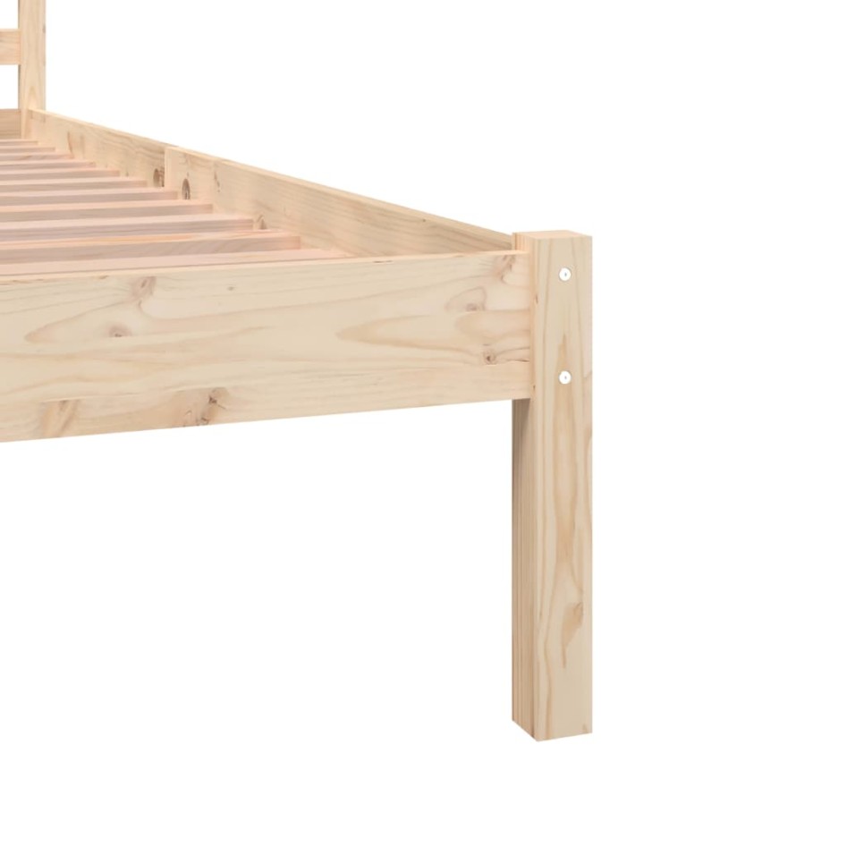 Estructura de cama sin colchón madera maciza pino 140x190