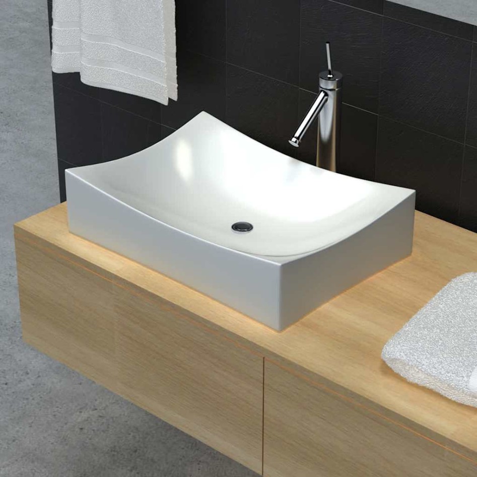 Lavabo de cerámica porcelana Art blanco con
