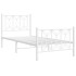 Estructura cama sin colchón con estribo metal blanco 80x200