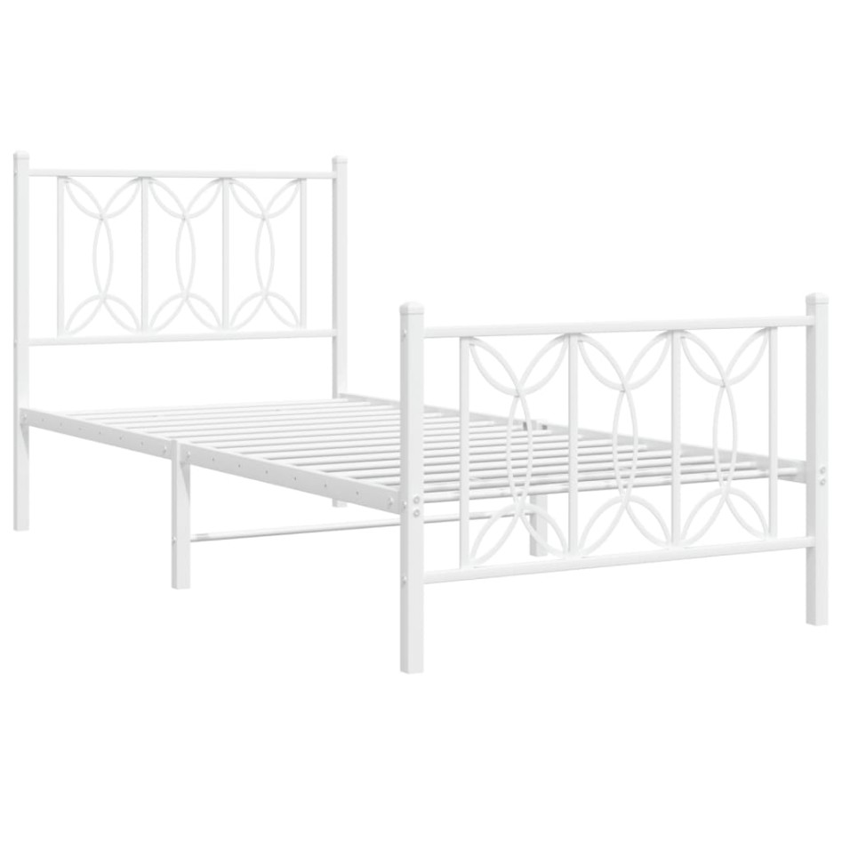 Estructura cama sin colchón con estribo metal blanco 80x200