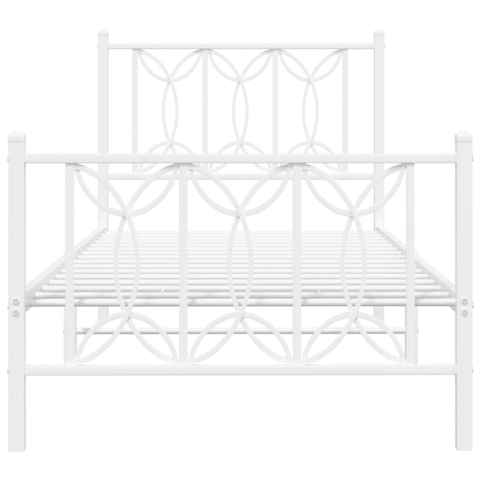 Estructura cama sin colchón con estribo metal blanco 80x200