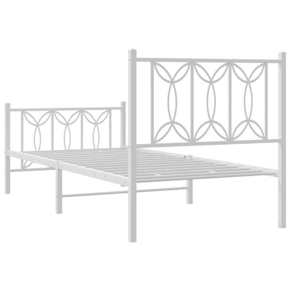 Estructura cama sin colchón con estribo metal blanco 80x200