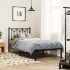 Estructura cama sin colchón con cabecero metal negro 80x200