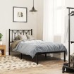 Estructura cama sin colchón con cabecero metal negro 80x200 cm