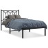 Estructura cama sin colchón con cabecero metal negro 80x200