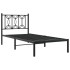 Estructura cama sin colchón con cabecero metal negro 80x200