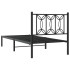 Estructura cama sin colchón con cabecero metal negro 80x200